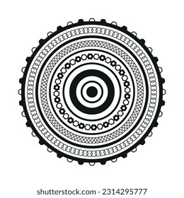black and white spirograph vector design consisting of circles and polygons using rotation suitable for symbols, logos, backgrounds and so on.