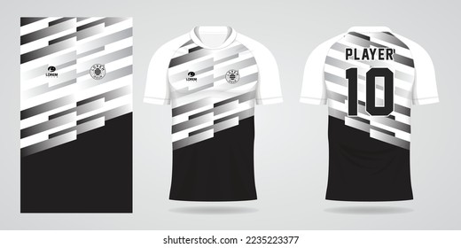 black white sports shirt jersey design template