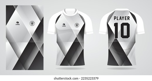 plantilla de diseño jersey de camisa blanca negra