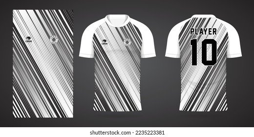 black white sports shirt jersey design template