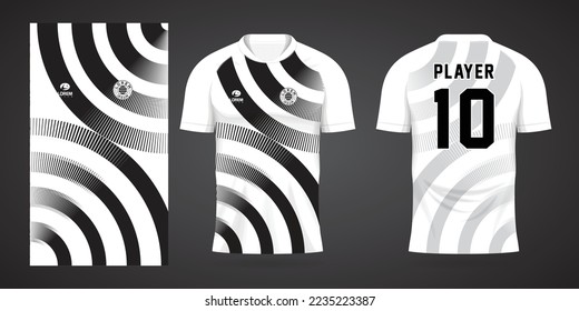 plantilla de diseño jersey de camisa blanca negra