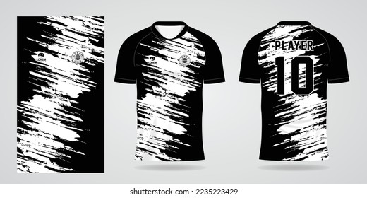 black white sports shirt jersey design template
