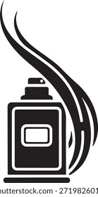 Black and white spray bottle with mist aerosol
