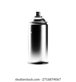 La pintura en aerosol en blanco y negro puede ser de estilo semitono. Ilustración mínima del aerosol aislada en el fondo blanco, arte urbano de la calle y concepto del graffiti para el uso del diseño, del cartel o de la impresión.