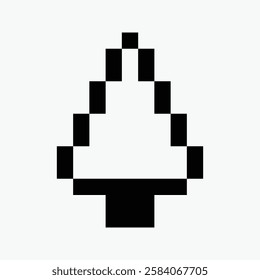 black and white spruce pixel art icon vector illustration.