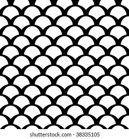 Black and white squama vector seamless pattern