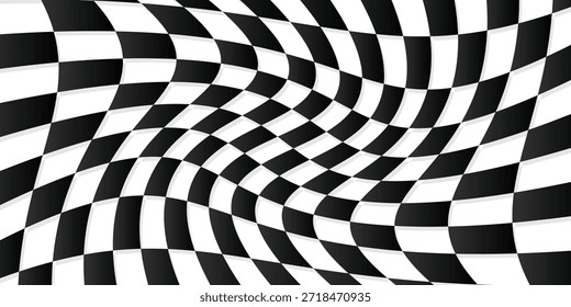 Black and white square background. Chessboard pattern