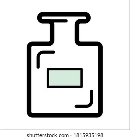 
Black and white square bottle icon.