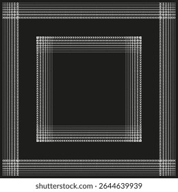Quadrado branco preto. Design de quadro contrastante. Símbolo de arte geométrica. Forma do contorno do vetor.