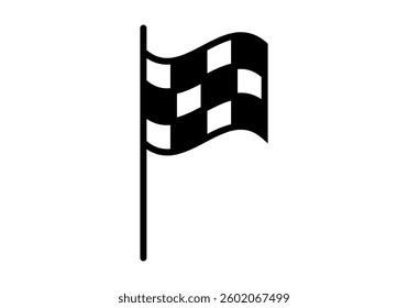 Black and white square finish flag