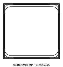 Black and white square frame. Copy space. Design element for your artwork. Vector clip art.