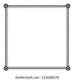 Black and white square frame. Copy space. Design element for your artwork. Vector clip art.