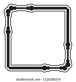 Black and white square frame. Copy space. Design element for your artwork. Vector clip art.