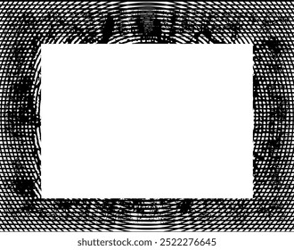 a black and white square frame with a pattern texture, a square frame with black and white grunge effect paint,