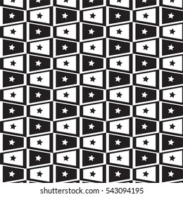 black and white in square frame with star pattern background vector illustration