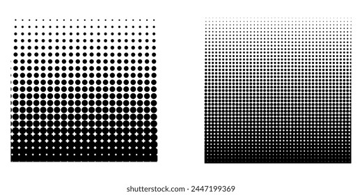 black white square halftone set