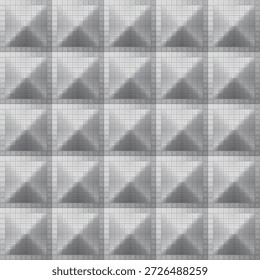 schwarz-weißes quadratisches Mosaik nahtloses Muster, Vektorgrafik