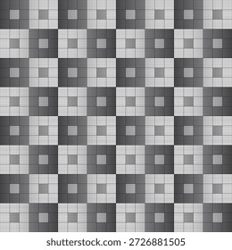 Mosaico cuadrado blanco y negro sin patrón de Ilustración vectorial