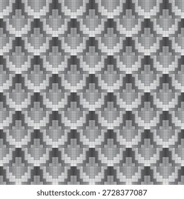 black and white square mosaic seamless pattern vector illustration