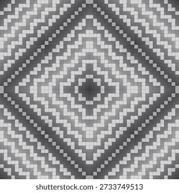 schwarz-weißes quadratisches Mosaik nahtloses Muster, Vektorgrafik