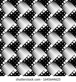 Black and white square pattern background - abstract monochrome vector graphic design from rounded squares