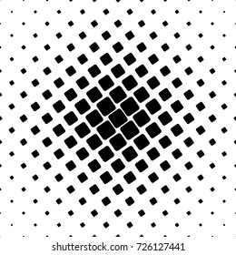 Black and white square pattern - geometrical halftone abstract vector background graphic from angular rounded squares