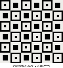 Black and white square pattern vector. Graphical illustration for a unique wall decor, textiles and interior design.	
