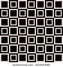 Black and white square pattern vector. Graphical illustration for a unique wall decor, textiles and interior design.	
