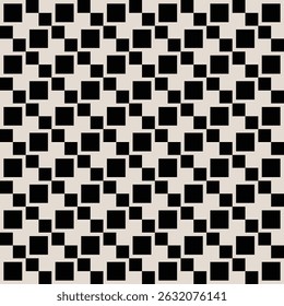 Black and white square pattern vector. Graphical illustration for a unique wall decor, textiles and interior design.