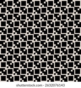 Black and white square pattern vector. Graphical illustration for a unique wall decor, textiles and interior design.