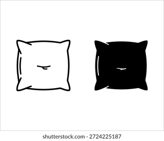 Almohadas cuadradas blancas y negras con caras sonrientes dibujadas en ellas