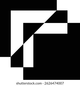 Ilustración vectorial en negrita de forma cuadrada en blanco y negro