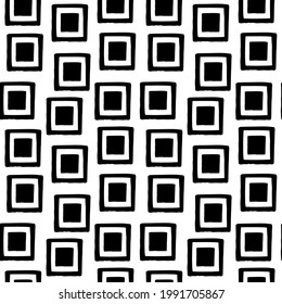 black and white square shapes seamless pattern, endless repeatable texture