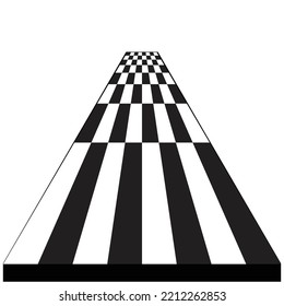 Black and white square tiles, Chess board in perspective suitable for background. Vector illustration.
optical art, opart striped wavy background. abstract waves black and white line stripes