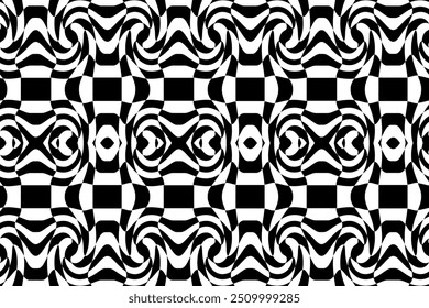 black and white square and twirl background
