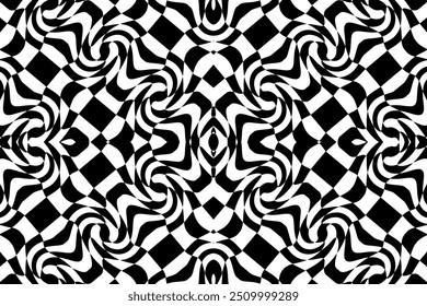 black and white square and twirl background