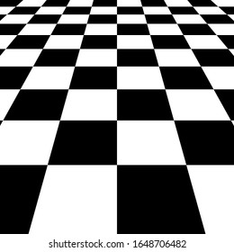 Schwarz-weiße Quadrate, Hintergrund auf dem Board, Vektorillustration-Schachbrettblick