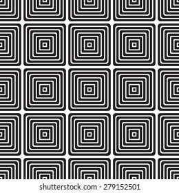 Black and white squares. Checkered seamless vector pattern background. Clipping mask.