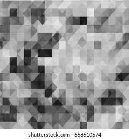 black and white squares. pixel mosaic. abstract background. monochrome effect. grunge texture. vector illustration