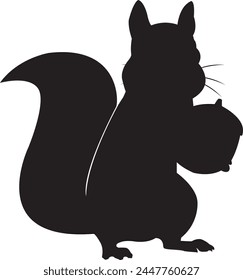 Schwarz-Weiß-Eichhörnchen-Silhouette 