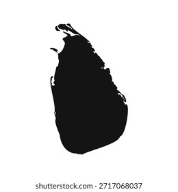 Schwarz und Weiß Sri Lanka Einfache Karte