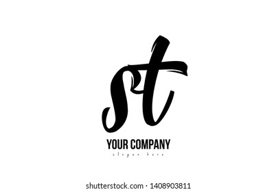 black and white st s t alphabet letter combination suitable as a logo icon design for a company or business
