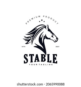 Black And White Stable Logo Design Template Inspiration Idea Concept