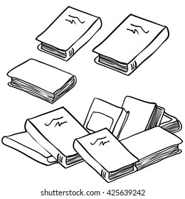 black and white stack of books cartoon illustration