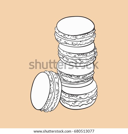 Similar – Image, Stock Photo colorful baked macarons almond flour