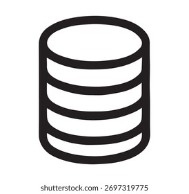 Black and White Stack of Money Coins Financial Icon ,Vector File