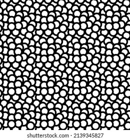 Black and white stacked circles, seamless pattern background. Vector illustration.