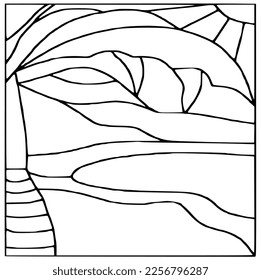 Black and white stained glass template