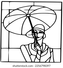 Black and white stained glass template