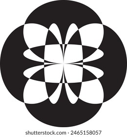  Schwarz-weißer Stern Weihnachten Muster Logo Blume Element .